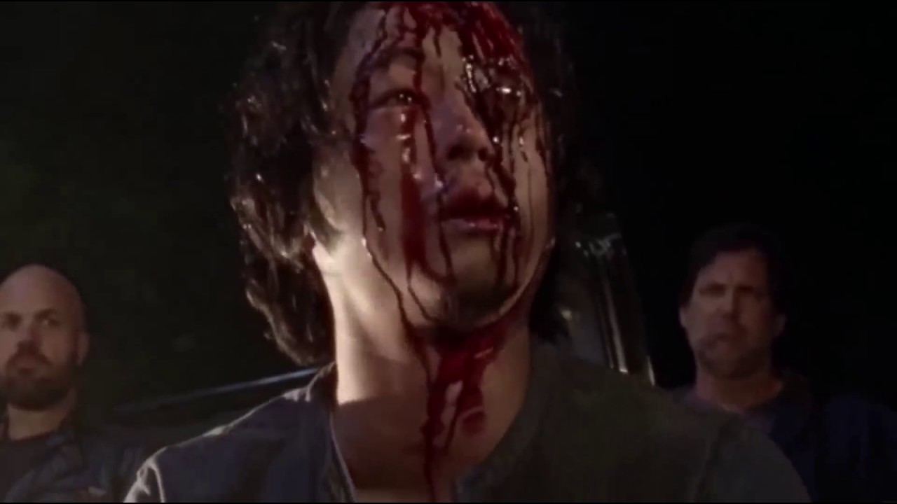 The Walking Dead: Glenn's death scene but everytime he gets hit 