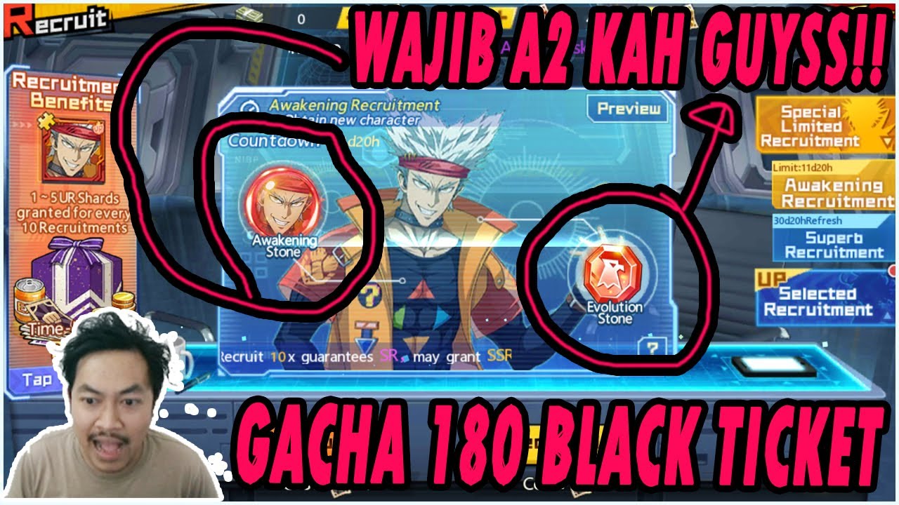 🔥🔥GACHA UR GAROU HABISKAN 180 BLACK TICKET [AWAKENING LEVEL 2 GAS] - ONE PUNCH MAN The Strongest