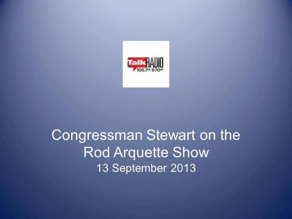 Rep. Chris Stewart discuss the Syria Situation on the Rod Arquette Show