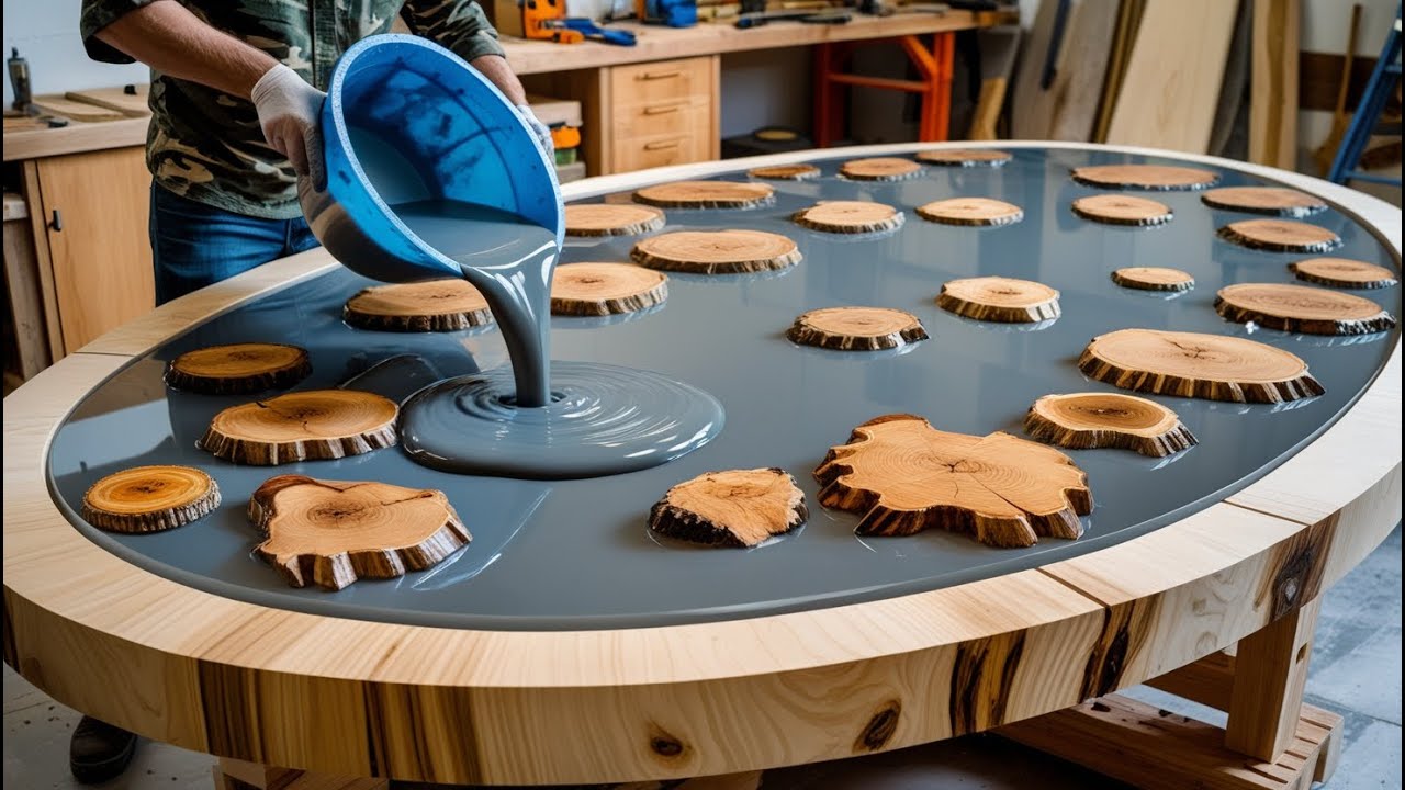 Bold Idea: Turning Unique-Shaped Wood and Cement into a Stunning Table