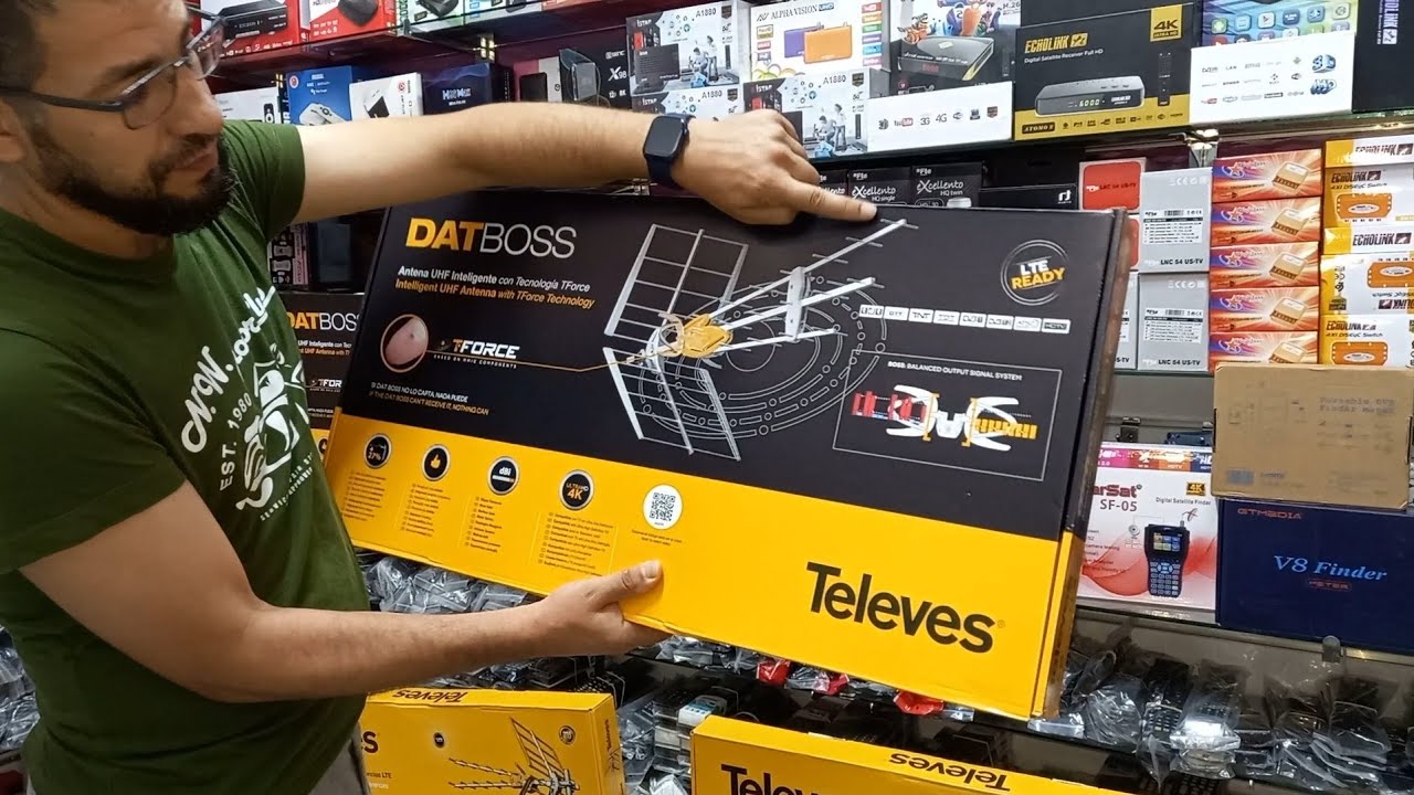 تعرف على أفضل 😲Antenne Terrestre DAT BOSS LR UHF (C21-48) G 47dBi  Televes