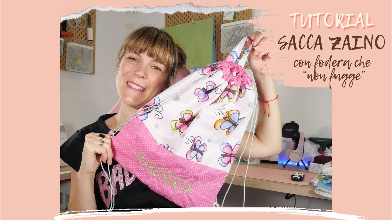 TUTORIAL #65: sacca zaino con fodera cucita | Backpack bag with sewn lining DIY