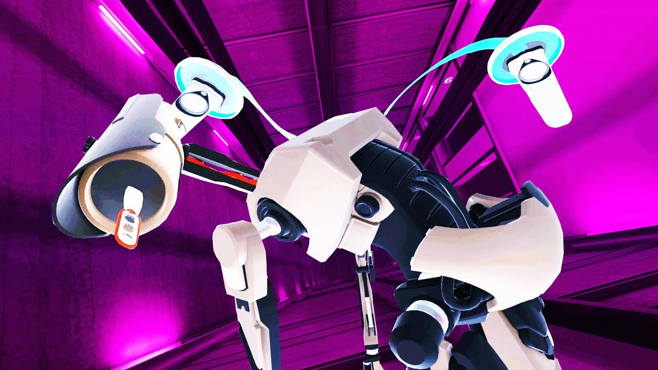 I THREW ROBOTS DOWN an ELEVATOR SHAFT in Budget Cuts VR Arcade!