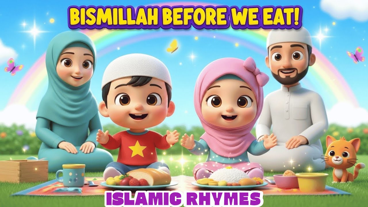 Bismillah Before We Eat 🤲| Allahu Akbar, Bismillah, Alhamdulillah Nasheed | Islamic Rhymes for Kids
