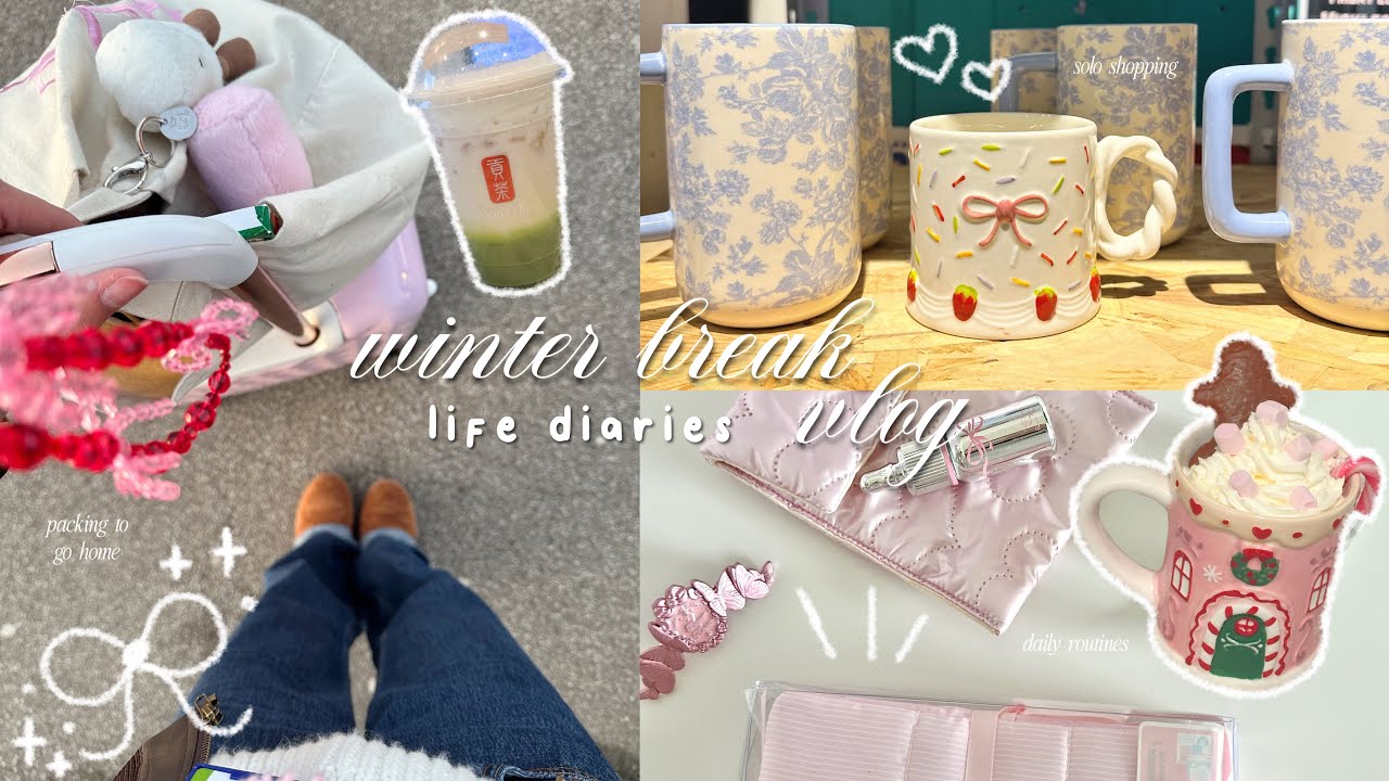 WINTER BREAK VLOG🥐❄️🎀| daily routines, solo shopping, packing to go home, pantomime, cooking, etc.