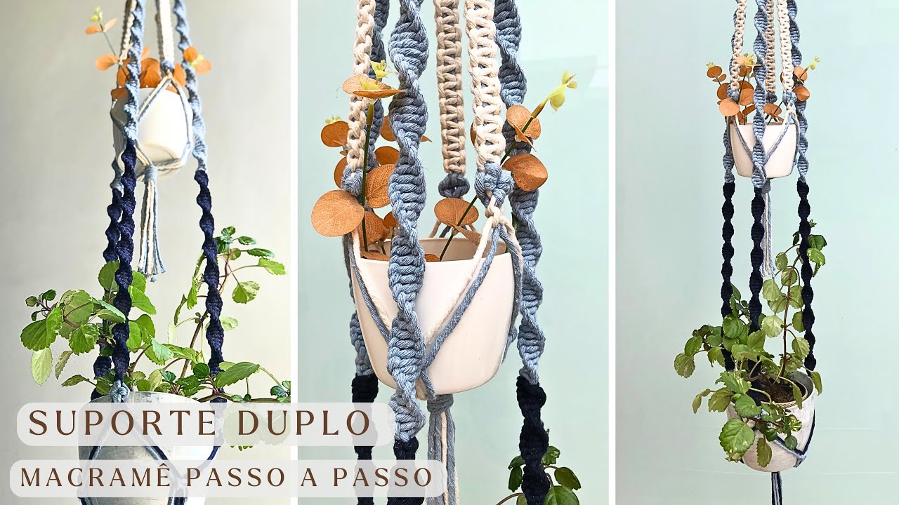 Suporte para plantas em macramê | passo a passo | Macrame Plant Hanger tutorial