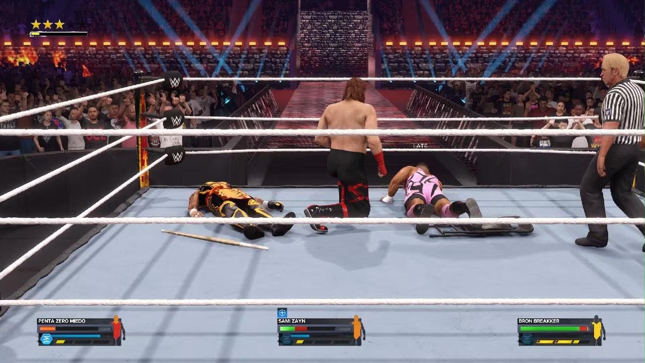 WWE 2K24 Bron Breaker vs Penta vs Sami Zayn Exhibition