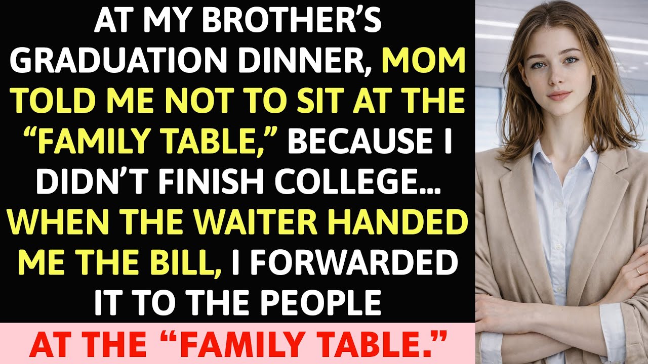 At My Brother’s Graduation Dinner, Mom Told Me Not To Sit At The Family Table…