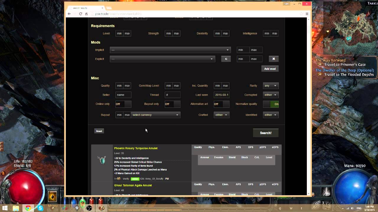 How to Buy Items in Path of Exile
