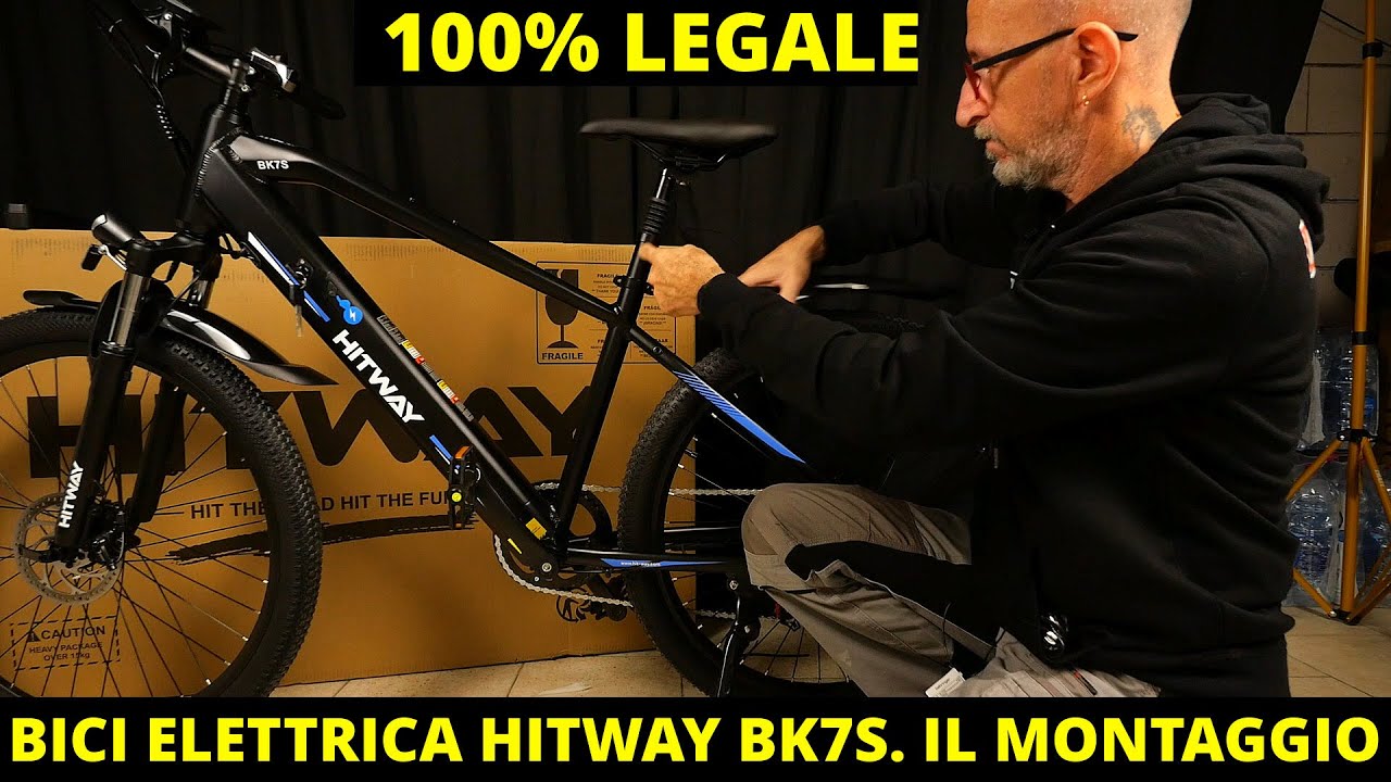 Bicicletta elettrica Hitway BK7S 100% Legale! Unboxing e montaggio. Mountain bike elettrica