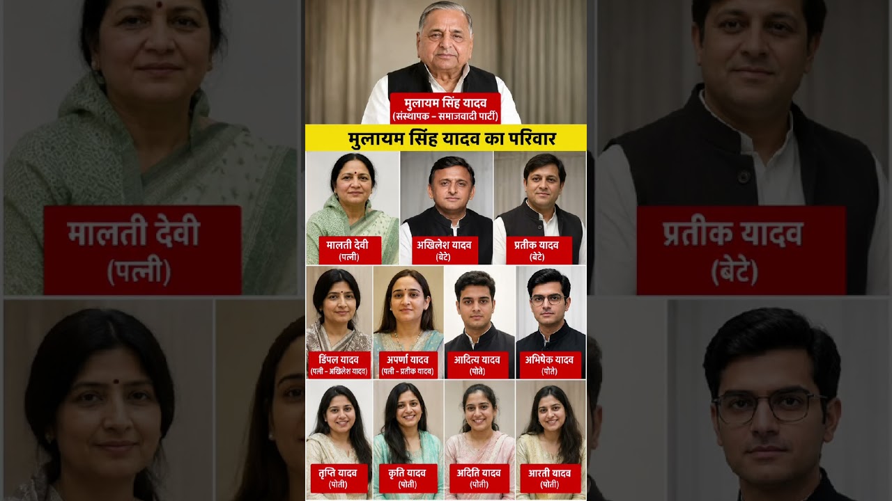 मुलायम सिंह यादव का पूरा परिवार ‼️ Mulayam Singh Yadav family#ytshorts #gk#ias