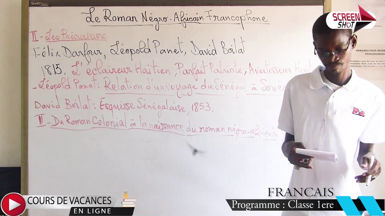 Le roman négro africain francophone (1ère)