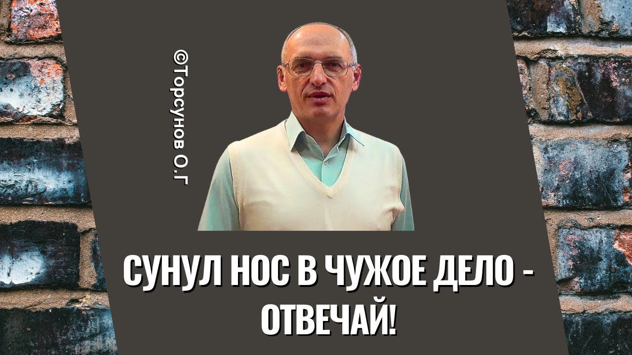 Сунул нос в чужое дело - отвечай! Торсунов лекции