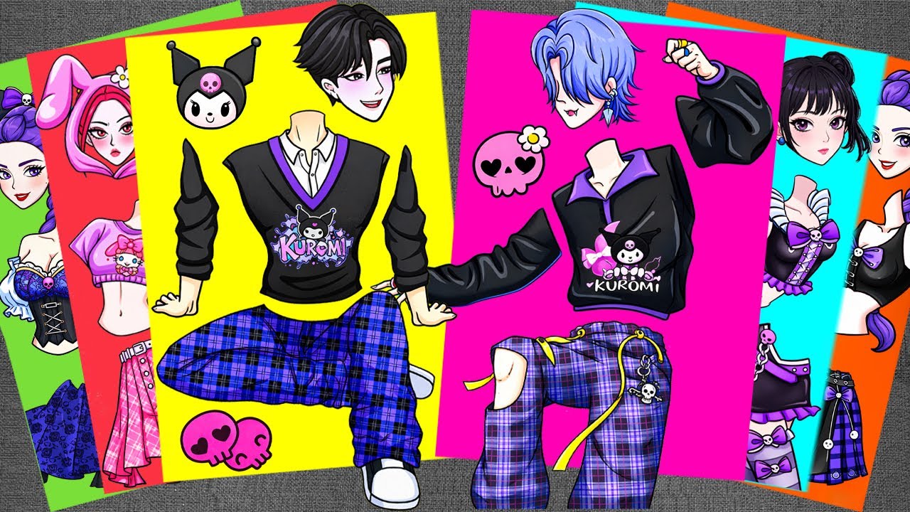 [paper diy] KUROMI Cosplay by Jinu and Mystery Saja 💜 KPOP Demon Hunters | Sticker Book ASMR