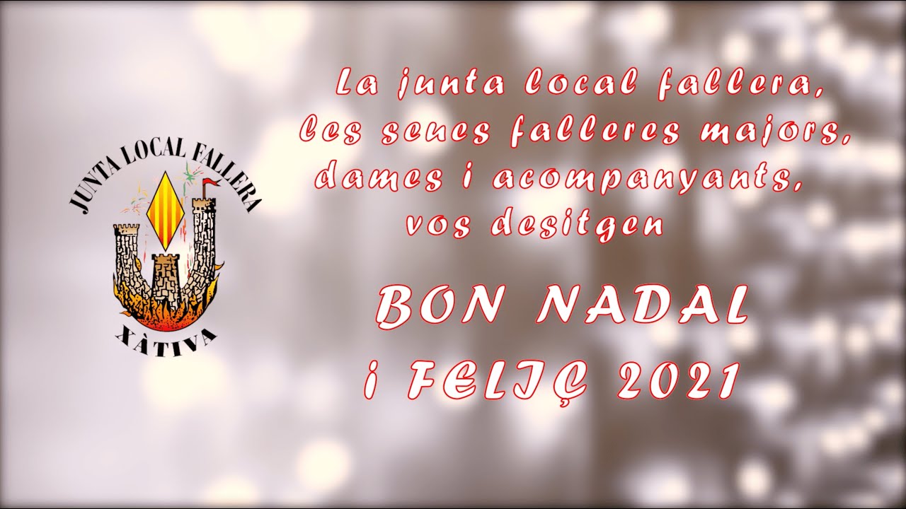 Felicitació de Nadal Junta Local Fallera de Xàtiva 2020