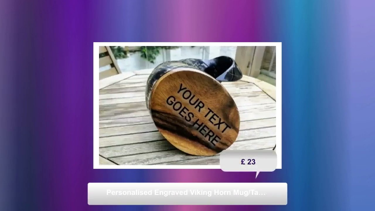 Personalised Engraved Viking Horn Mug/Tankard, Custom engraving, Gift for men, Wedding gift