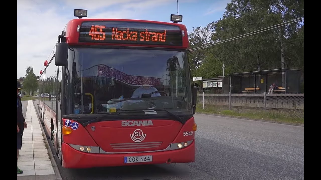 Sweden, Stockholm, bus 465 ride from Fisksätra station to Nacka Strand