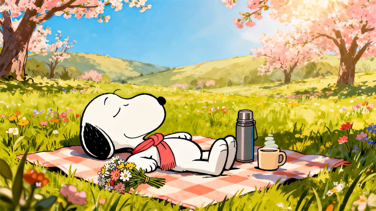 Snoopy’s Spring Daydream Picnic 🌸 Soft Lofi Beats for Relax, Study & Calm Minds