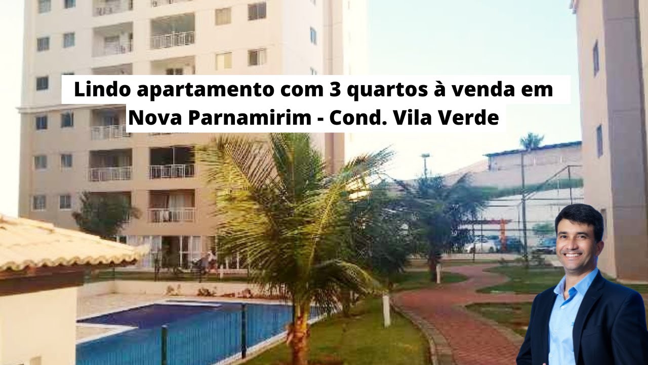 Excelente apartamento c/ 3 quartos, 74m² à venda no Cond. Vila Verde, Nova Parnamirim, Parnamirim/RN