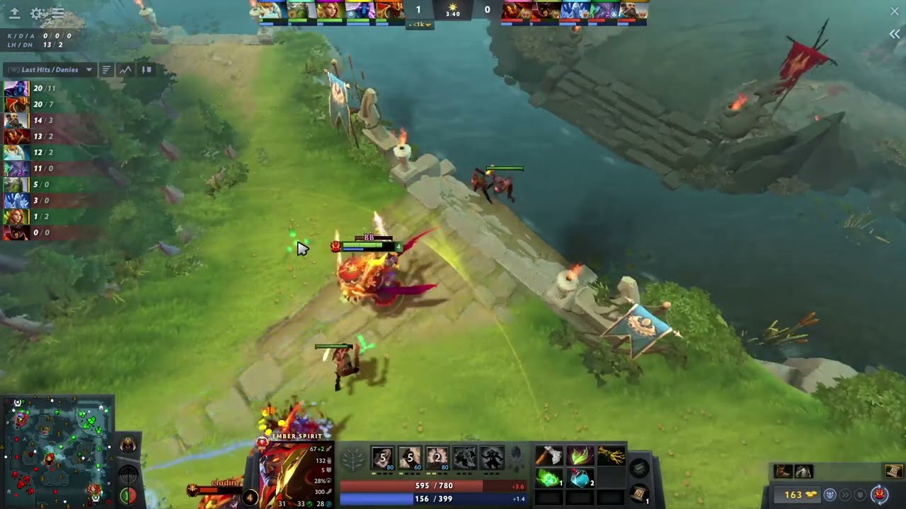 Как играть на центральной линии ember spirit (Quinn) против dragon knight - Dota 2