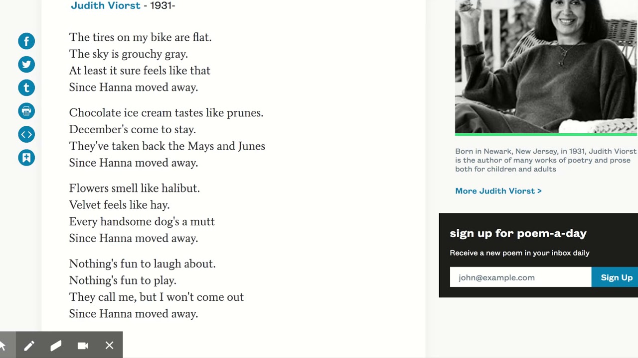 Since Hanna Moved Away by Judith Viorst - Poems | poets.org