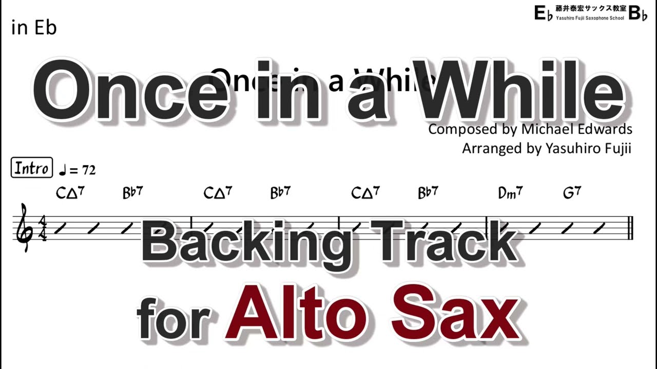Once in a While - Backing Track with Sheet Music for Alto Sax