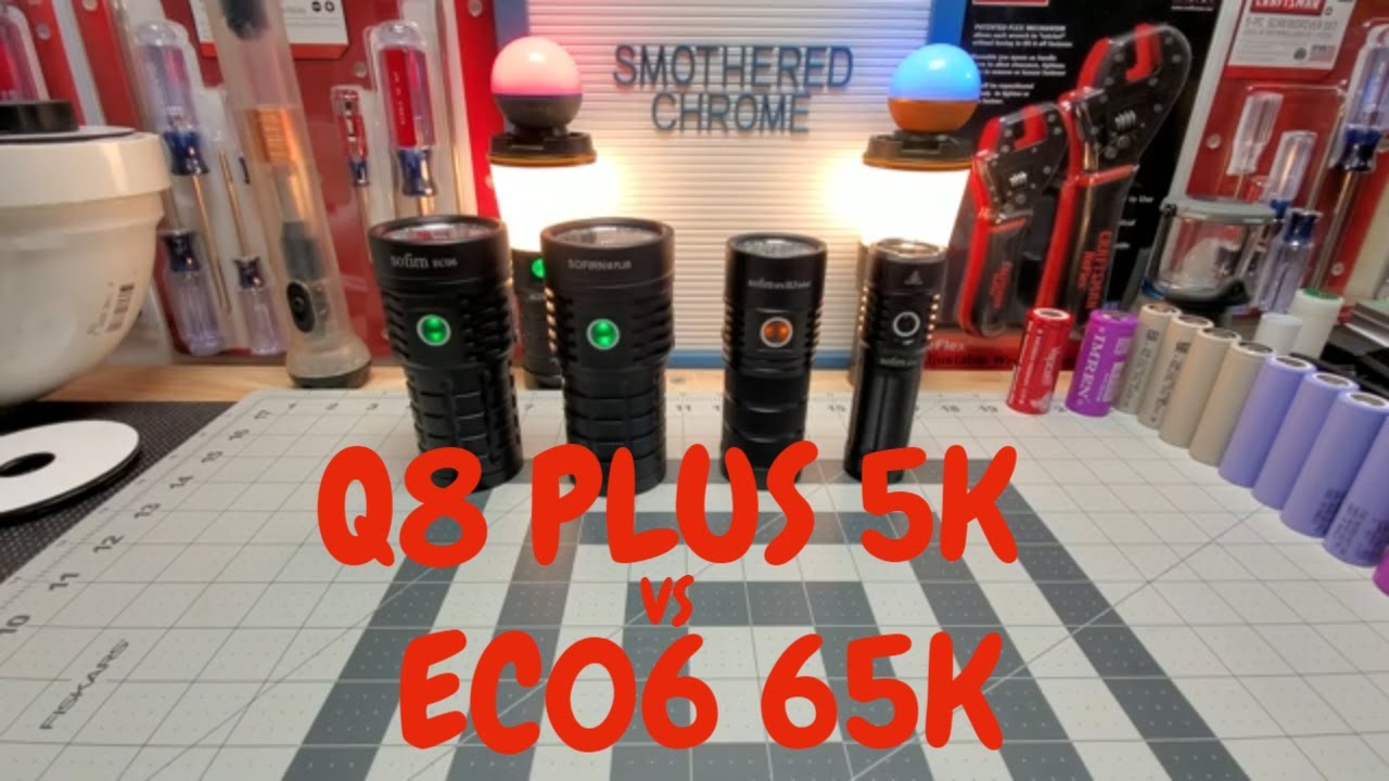 SOFIRN Q8 PLUS 5K против 65K и SP33S, SP36 и Q8 PLUS лучевые выстрелы