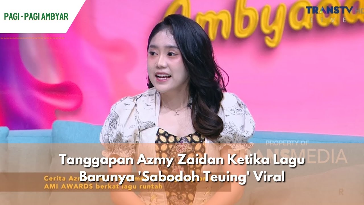 Tanggapan Azmy Zaidan Ketika Lagu Barunya 'Sabodoh Teuing' Viral | PAGI PAGI AMBYAR (13/6/24) P3