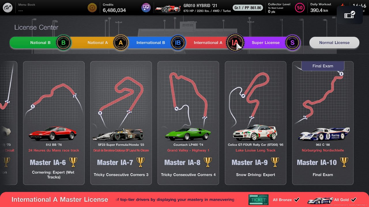 Gran Turismo 7 | License Center All Gold Master International A - Reward Car & Ticket [4KPS5]