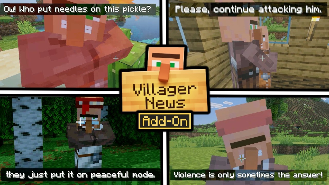Лучшие голосовые реплики из аддона Villager News для Minecraft (компиляция)