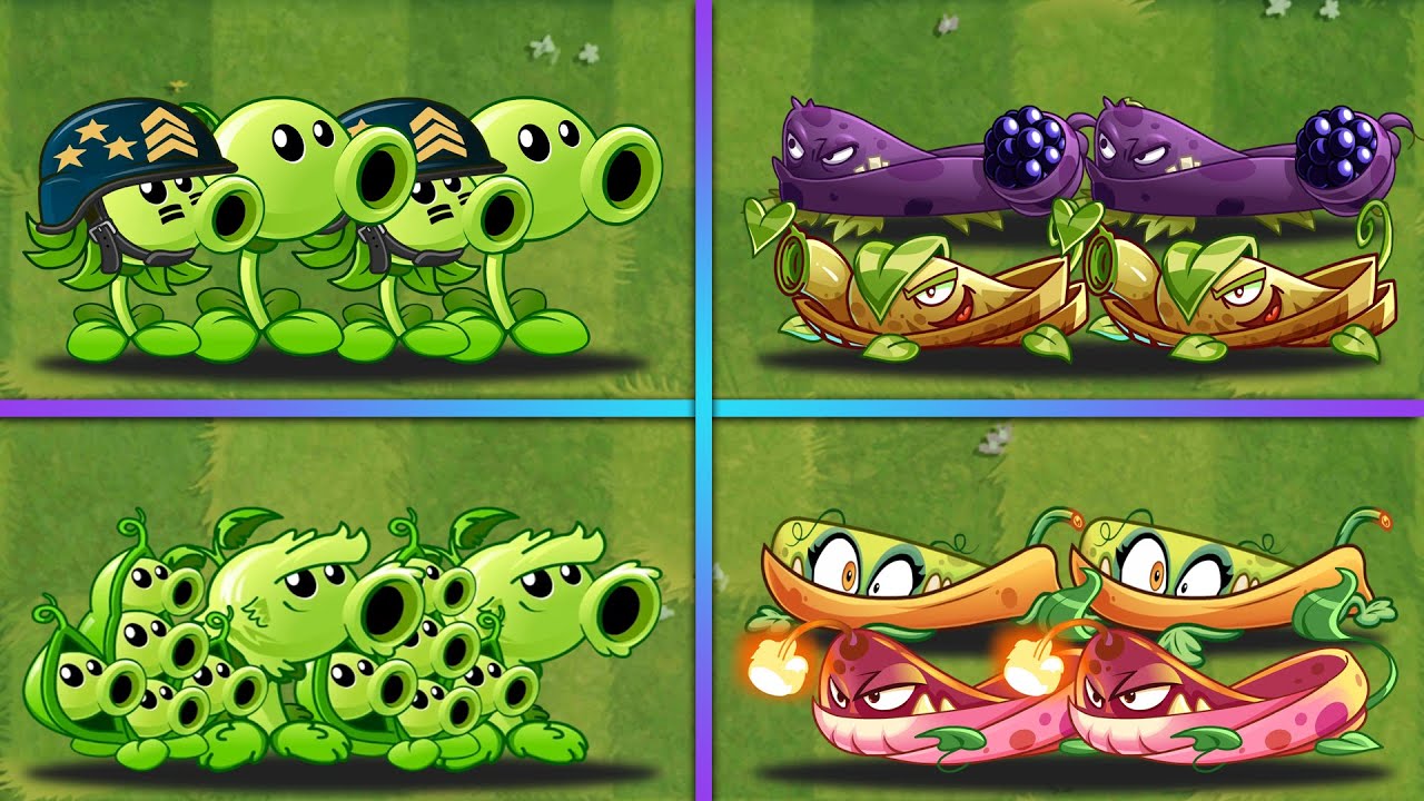 4 STRONG Team PEA & VINE Plants Battlez - Which Team Will Win? - PvZ 2 Team Plants vs Team Plants