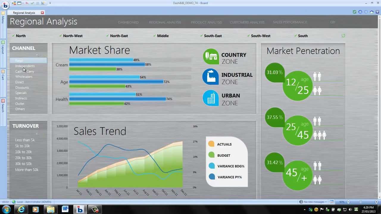 Dashboards, Business Intelligence and Reporting using Board software