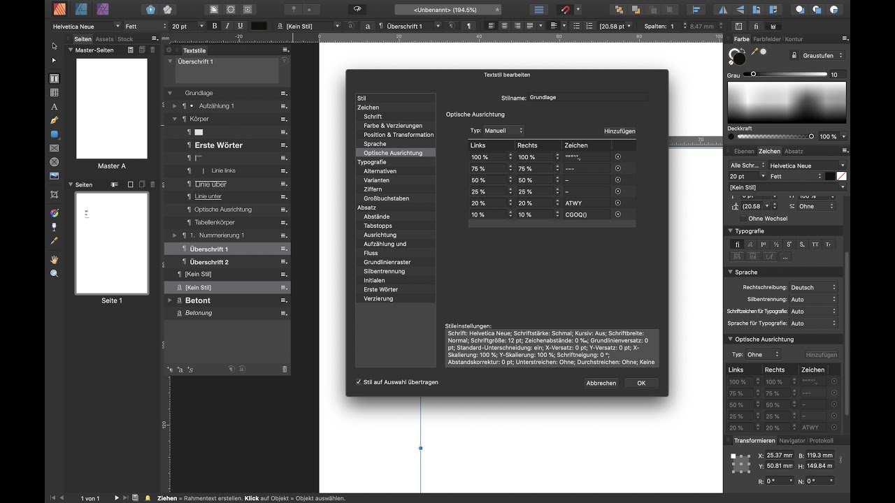 Affinity Publisher: Was sind Gruppenstile?