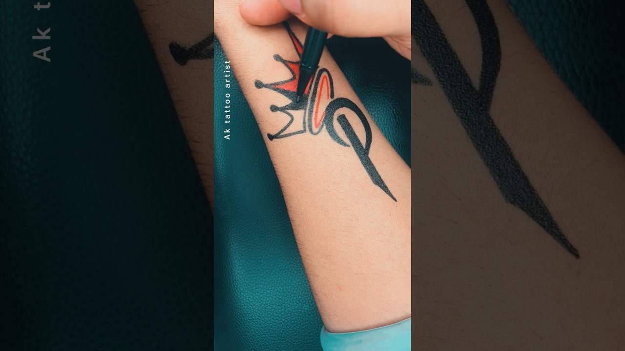 How to make P letter tattoo #shorts  #shortsvideo #art #trending