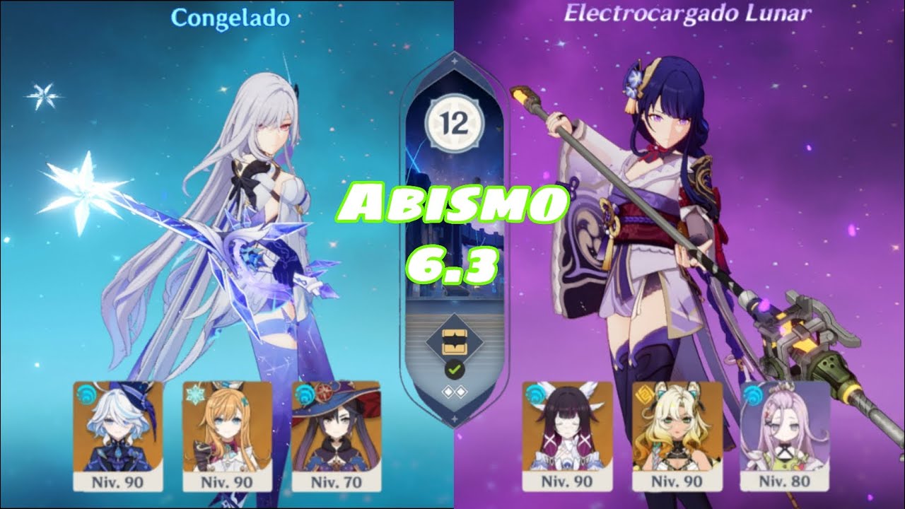 Skirk C0 Congelado x Shogun Raiden C0 Electrocargado Lunar | Espiral del Abismo 6.3 | Genshin Impact