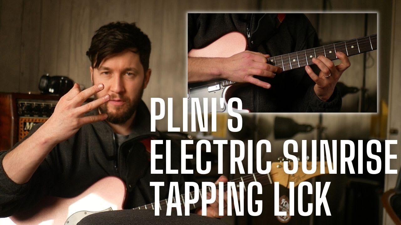 Как играть электрический рифф Sunrise Tapping Плини с фонограммой для импровизации