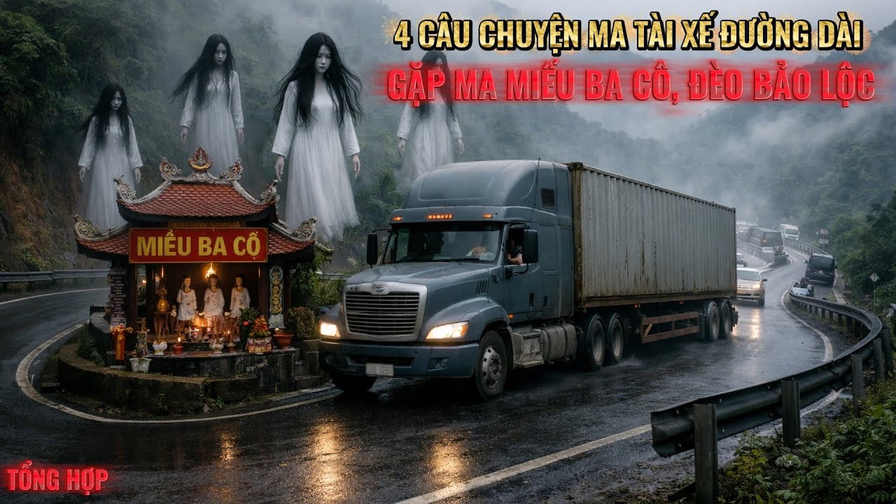 4 Câu Chuyện Ma Tài Xế Đường Dài - Gặp Ma Miếu Ba Cô Đèo Bảo Lộc Ớn Lạnh