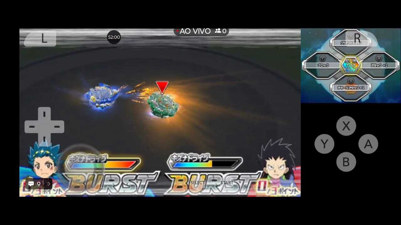 jogando Beyblade burst de Nintendo 3DS no meu celular,