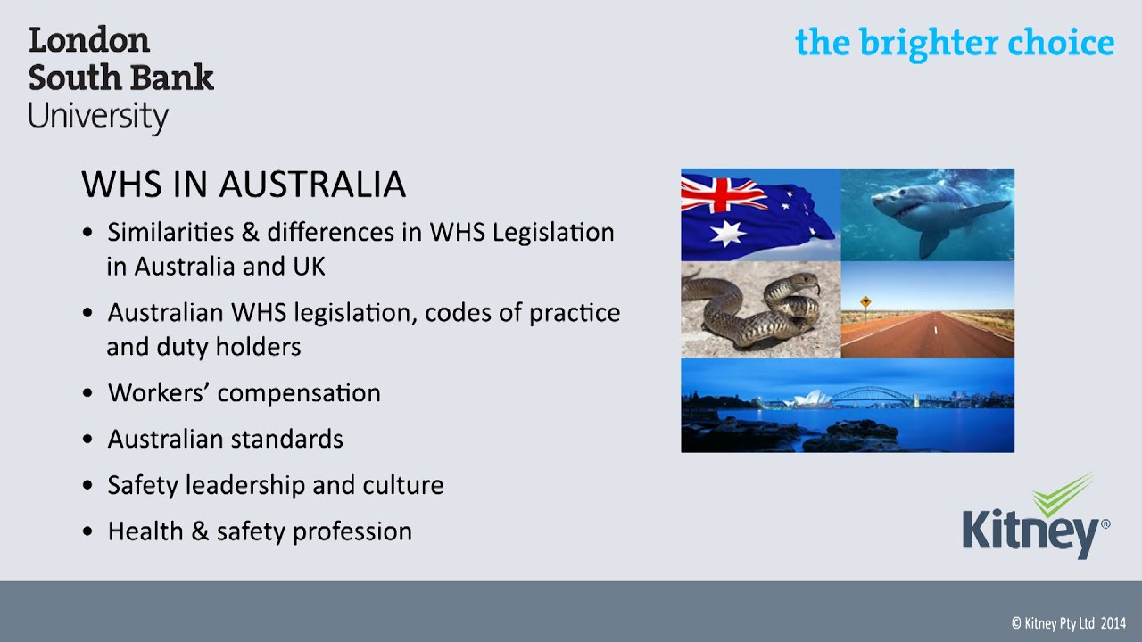 Workplace Health and Safety Legislation in Australia, mini lecture