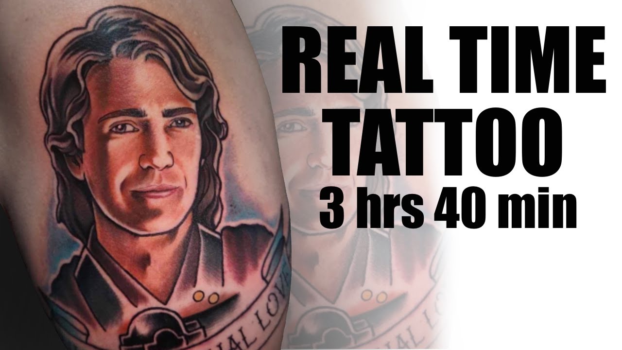 REAL TIME TATTOO | Neotraditional Portrait Anakin Skywalker Star Wars Tattoo