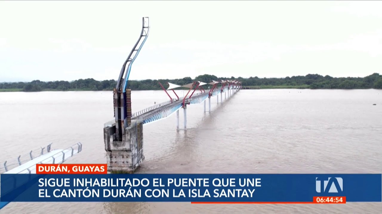 El puente que une Durán con la Isla Santay está cerrado más de 5 años