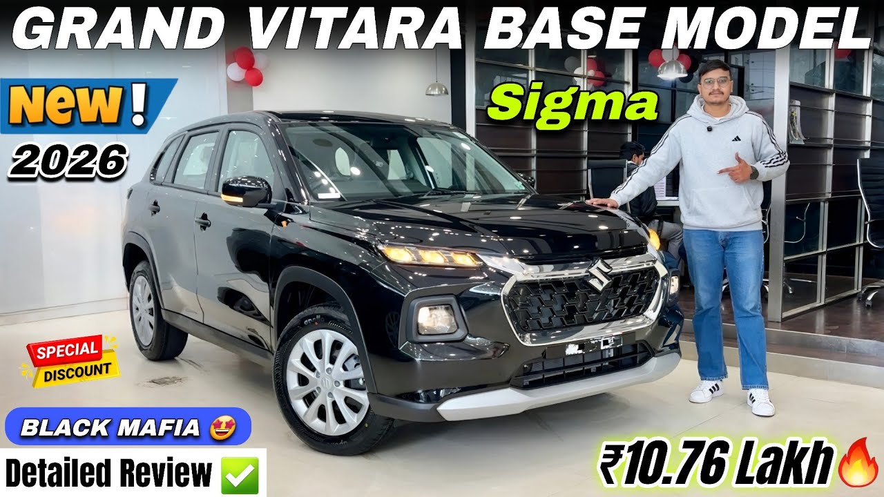 New Black Mafia 🤩 2026 Grand Vitara Sigma Detailed Review ✅ Grand Vitara Base Model Price & Features