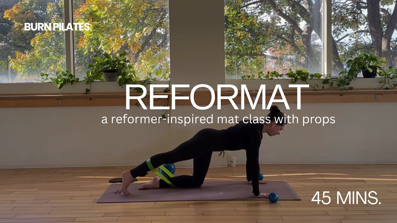 45 MIN REFORMER INSPIRED MAT CLASS | With Pilates ball, Weights, Booty Band + Glider | Home Pilates