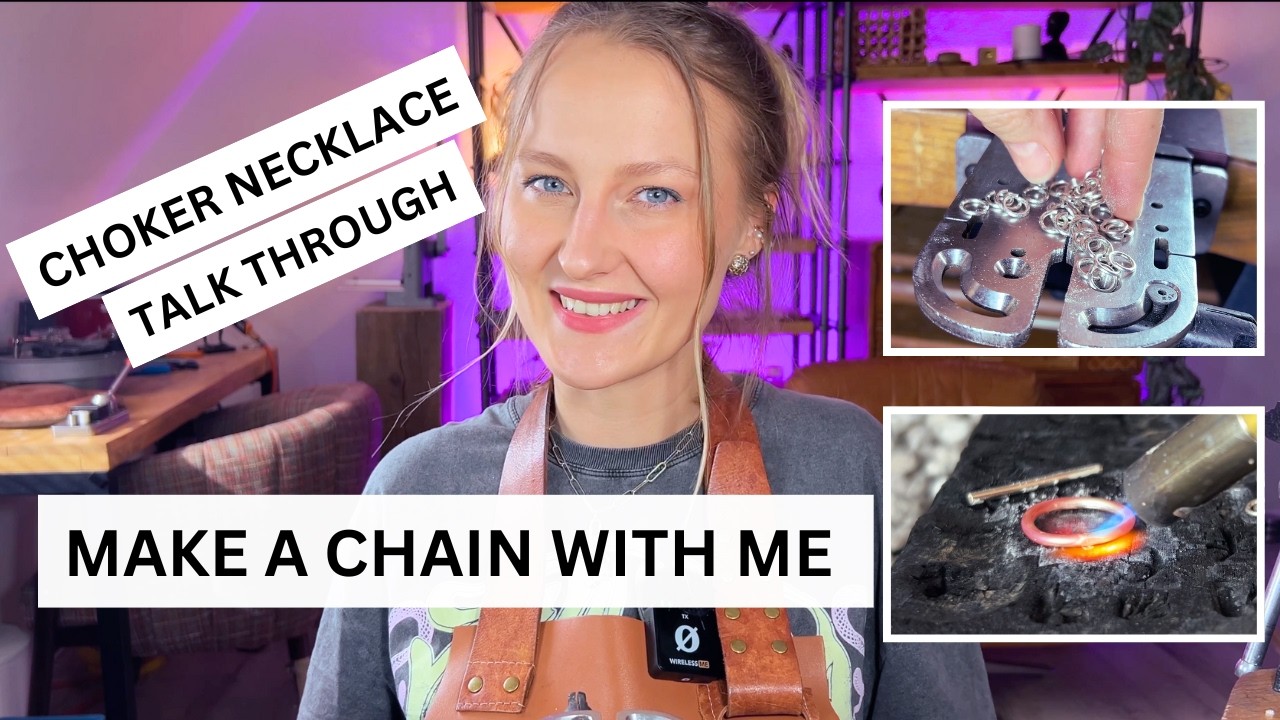 HOW to make hammered chain CHOKER necklace. Jewelry making tutorial - Step by step!