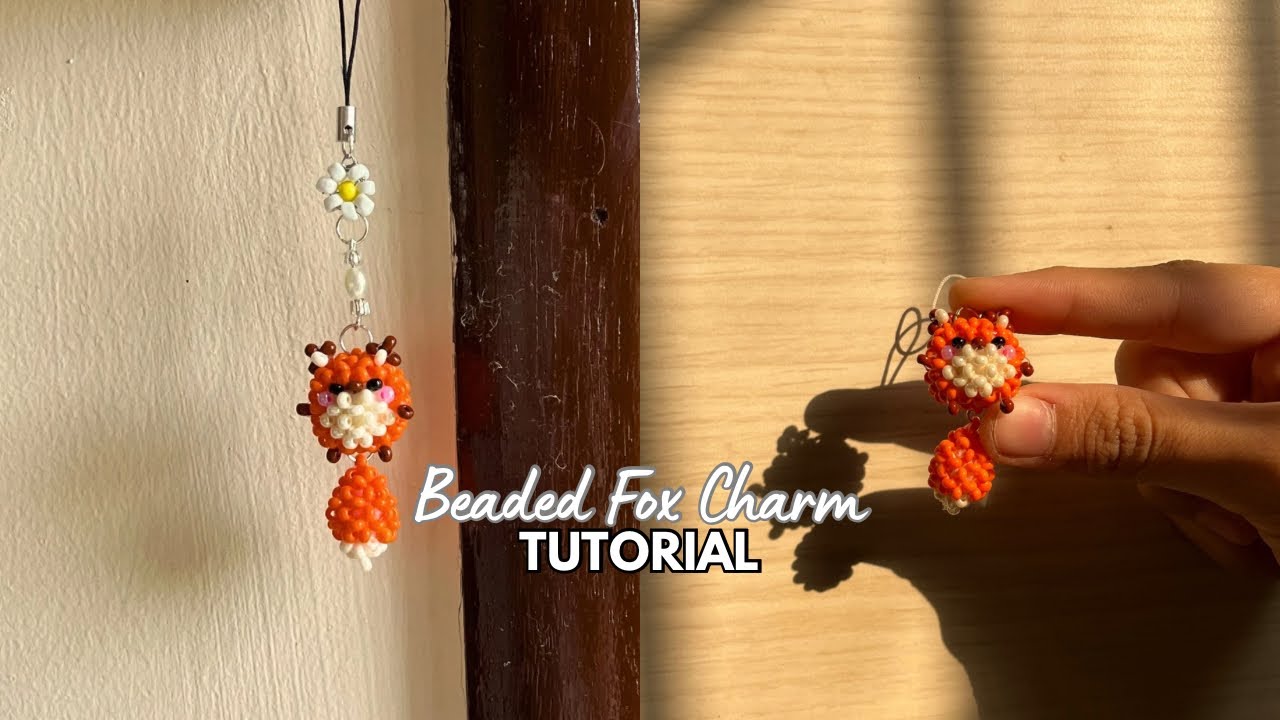 Tiny Beaded Fox Tutorial 🦊 | Cute Keychain & Bag Charm DIY