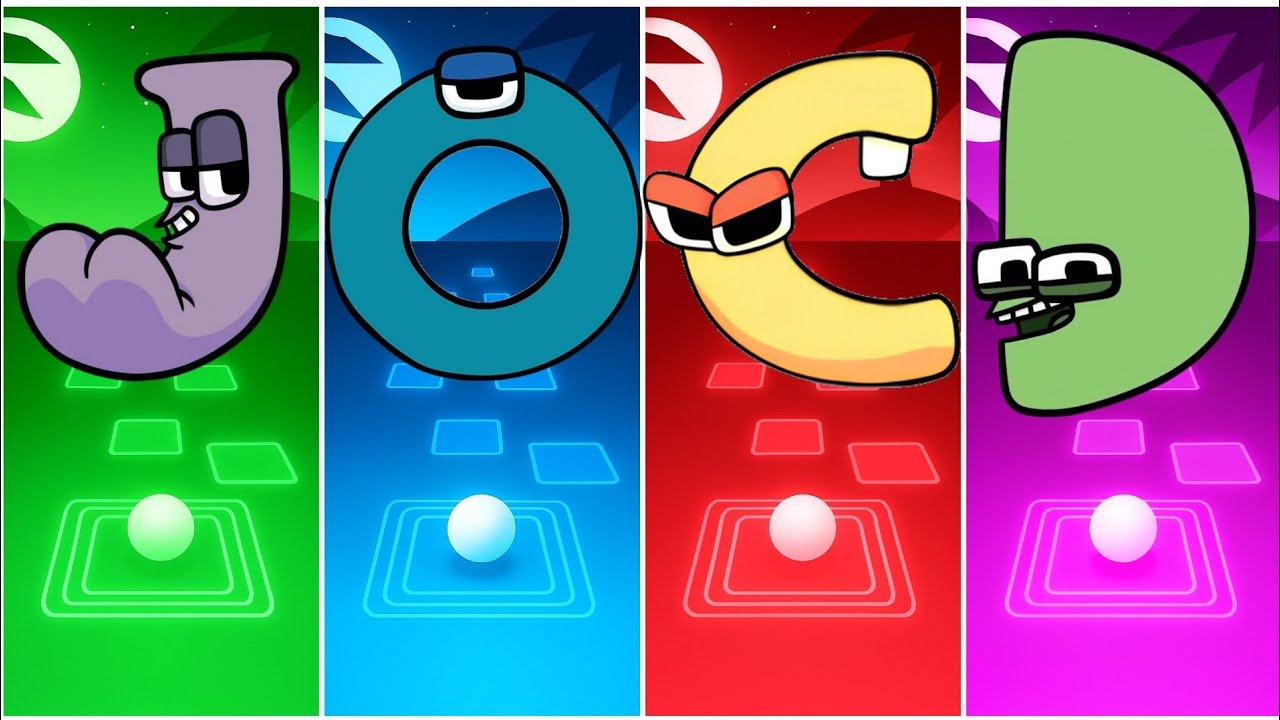 ALPHABET LORE J 🟢 🆚 O 🔵 🆚 C 🔴 🆚 D 🟣 – TILES HOP 🔥🎶