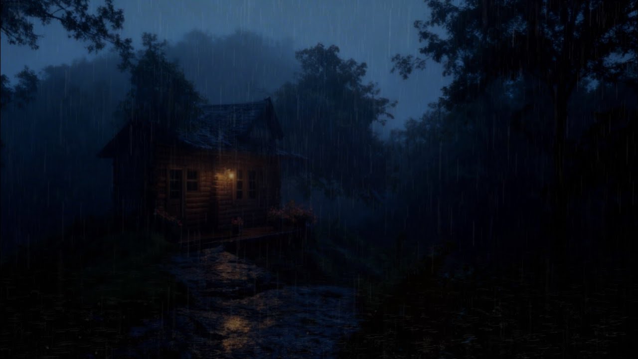 Gentle Rain Sounds for Deep Sleep 🌧 Rainy Cozy Cabin Ambience at Night