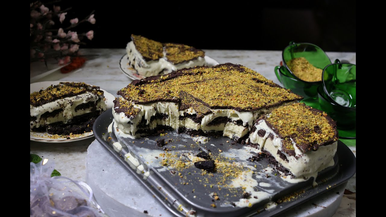 Pistachio Oreo Ice-cream Cake #icecream #desserts