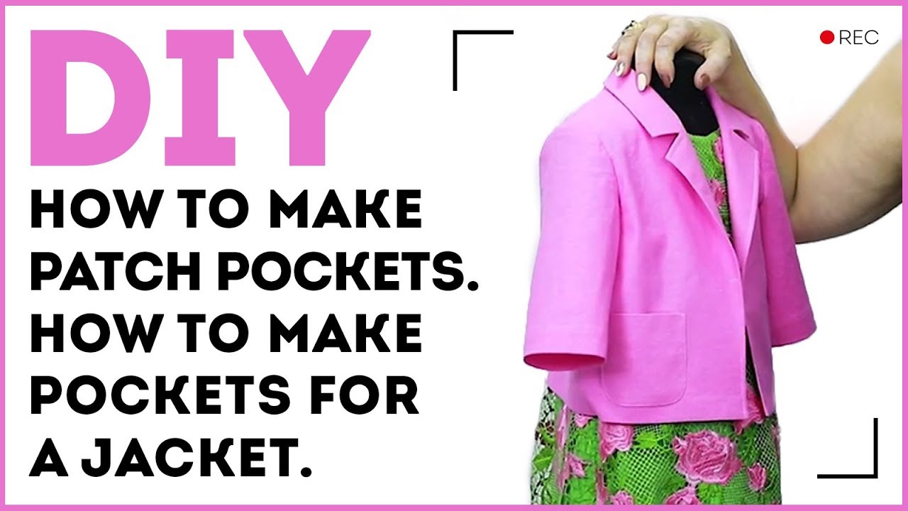 DIY: How to make patch pockets. How to make pockets for a jacket. Sewing tutorial.