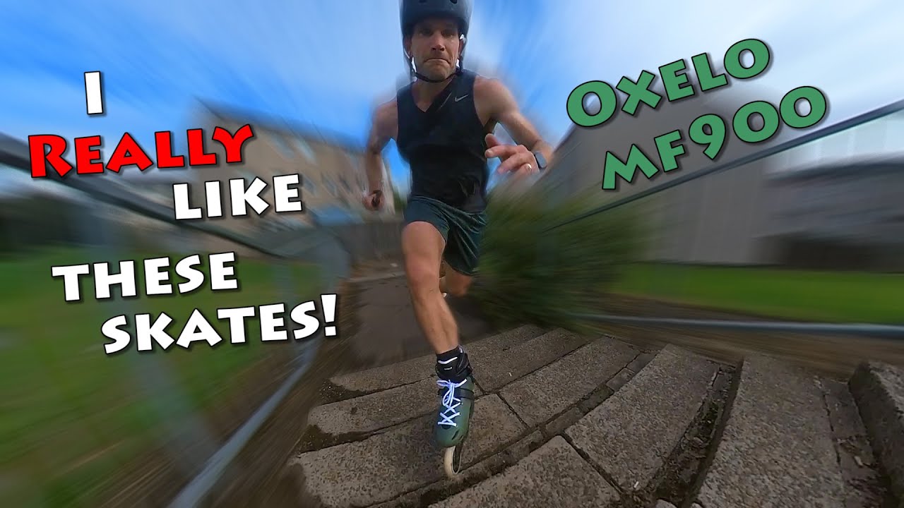 Inline skating on the Oxelo MF900 3x110mm, inline skating on triskates